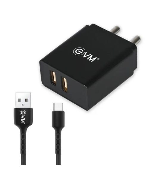 DUAL USB CHARGER WITH TYPE-C CABLE